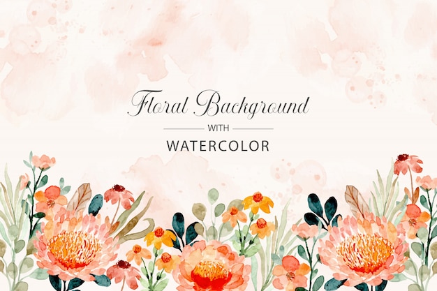 Watercolor floral  background