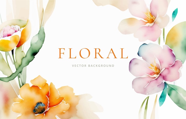 Vector watercolor floral banner vector background ai generated