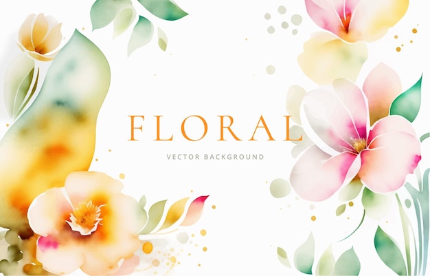 Vector watercolor floral banner vector background ai generated