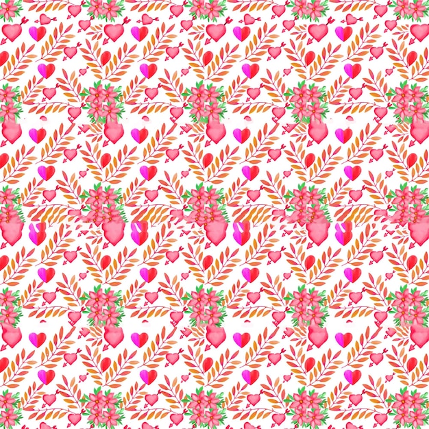 Watercolor floral blossom seamless pattern