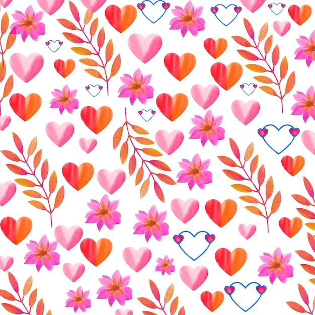 Watercolor floral blossom seamless pattern