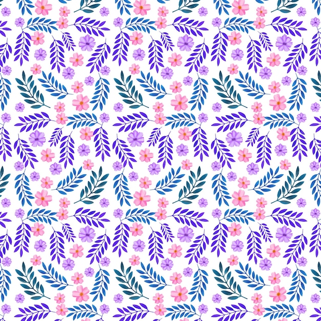 Watercolor floral blossom seamless pattern