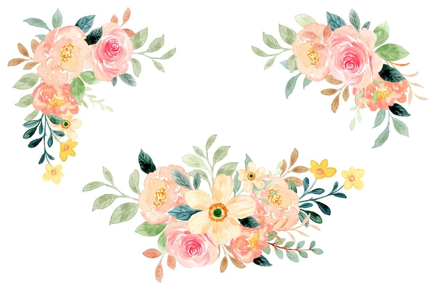 Watercolor floral bouquet collection