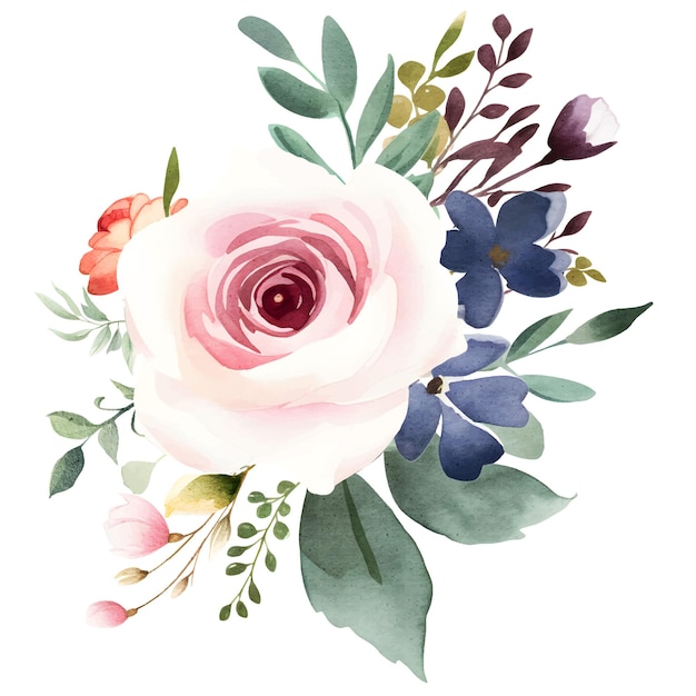 watercolor floral bouquet illustration design