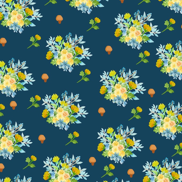 Acquerello floral bouquet pattern