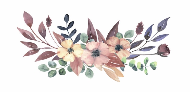 Vector watercolor floral bouquet