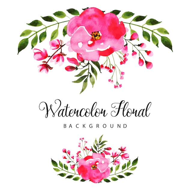 Vector watercolor floral bouquets background