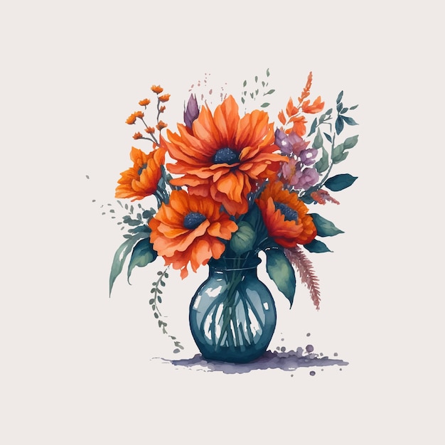 Watercolor floral bouquets