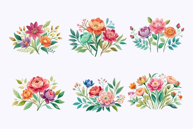 수채화 꽃 꽃다발