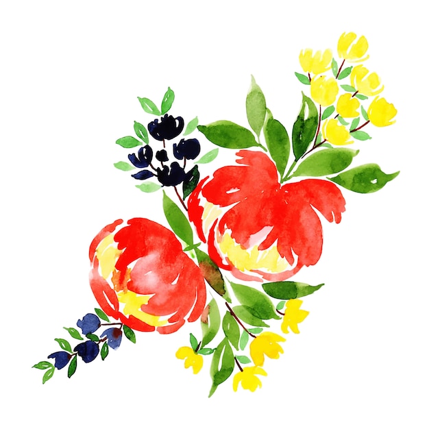 Watercolor floral bunch