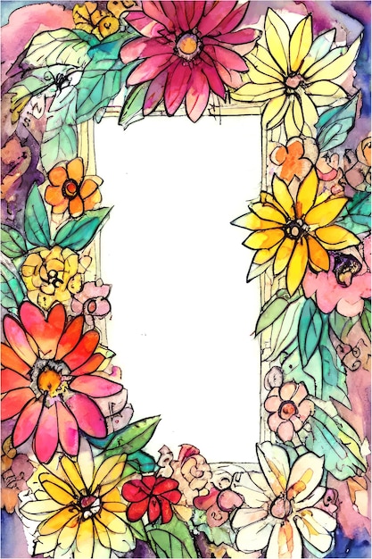 Watercolor Floral Composition