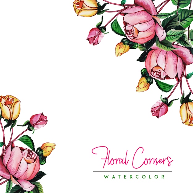 Watercolor Floral Corners Multi-Purpose Background