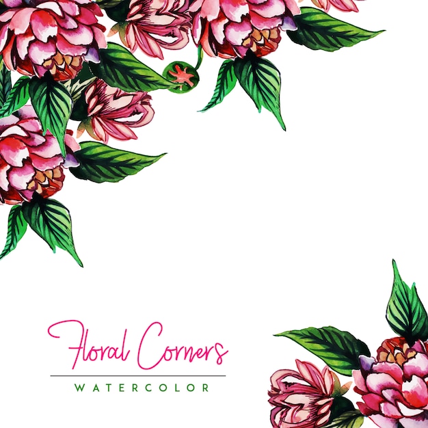 Watercolor floral corners multi-purpose background