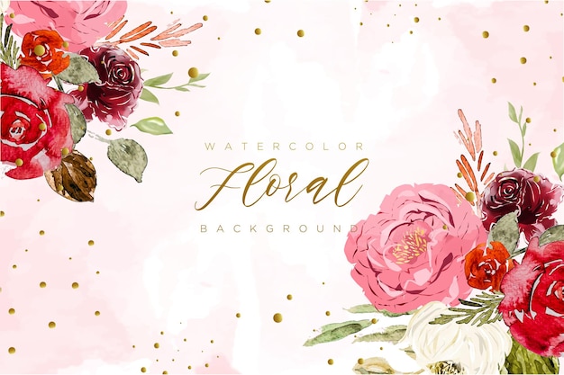 Watercolor floral elegant background