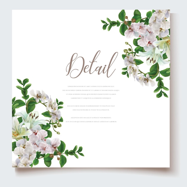 Vector watercolor floral elegant invitation