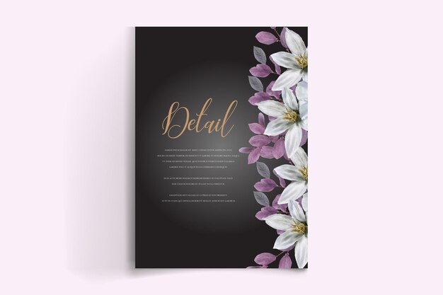 Vector watercolor floral elegant invitation