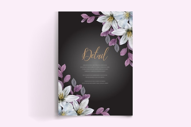 Watercolor floral elegant invitation