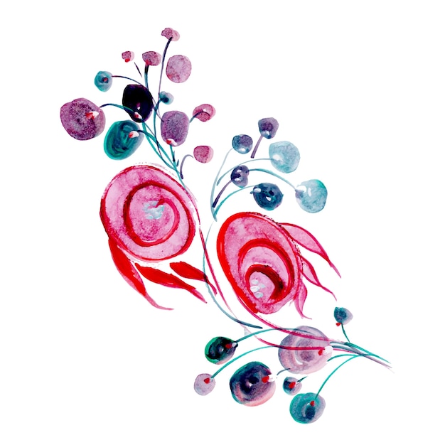 watercolor floral element