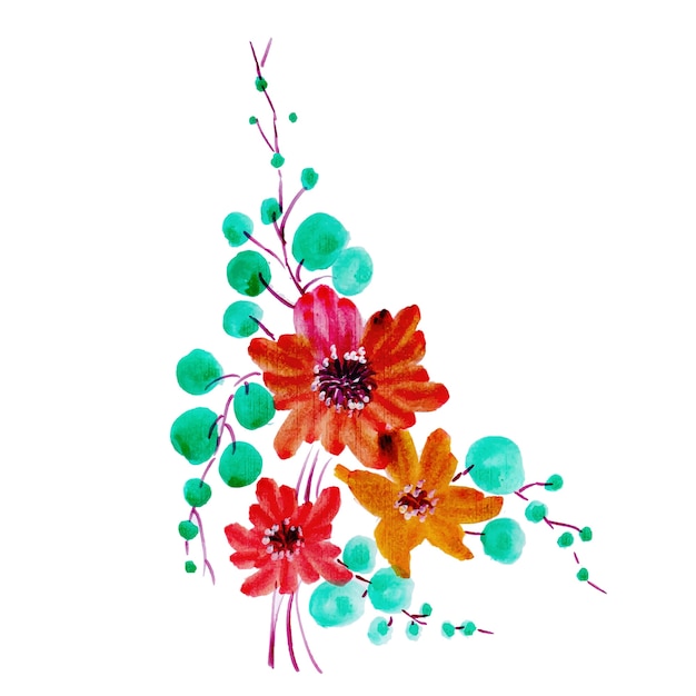watercolor floral element