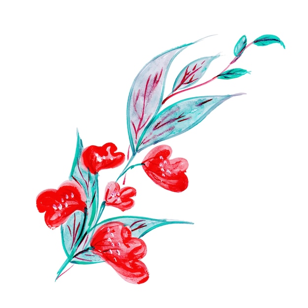 watercolor floral element