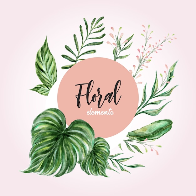 Watercolor floral element