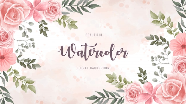 Watercolor floral flower background