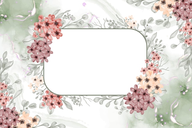 白の春桜咲く花縦フレームボード水彩イラスト | Premium写真
