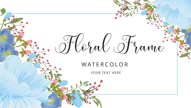 watercolor floral frame background premium vector free download