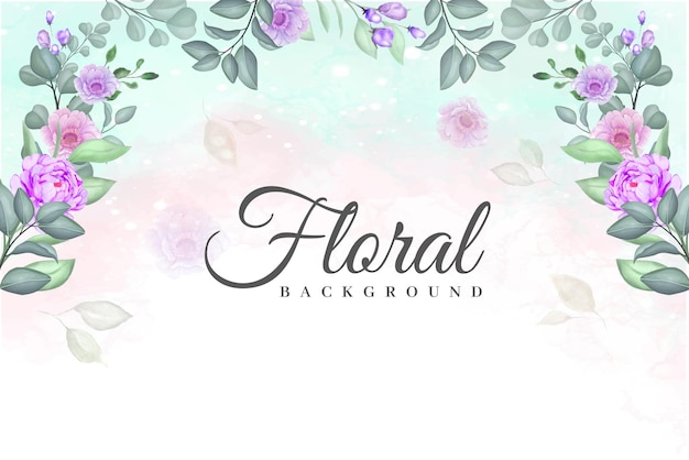 Watercolor Floral Frame Background with Beautiful Flowers