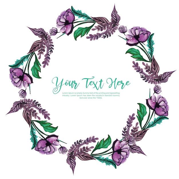 Watercolor floral frame background