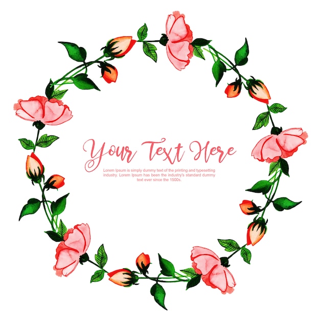 Watercolor floral frame background