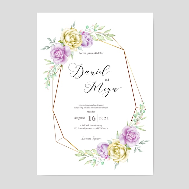 Watercolor floral frame background