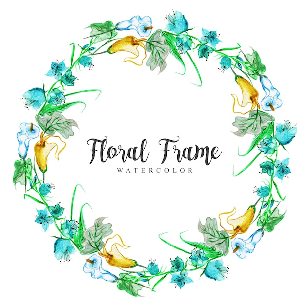 Watercolor Floral Frame Background