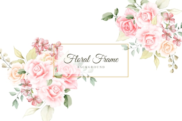 watercolor floral frame background