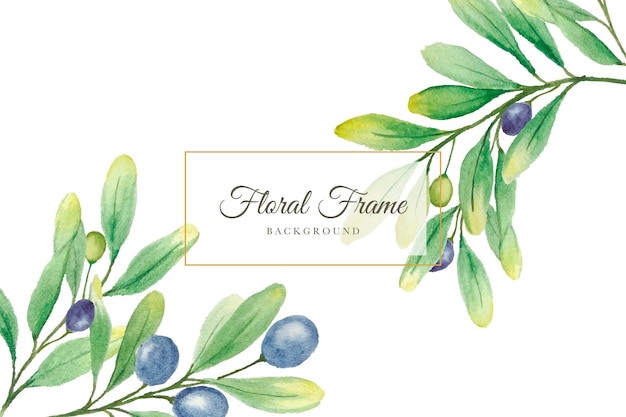 watercolor floral frame background