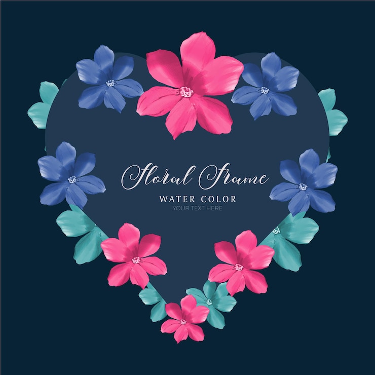 वेक्टर watercolor floral frame design template
