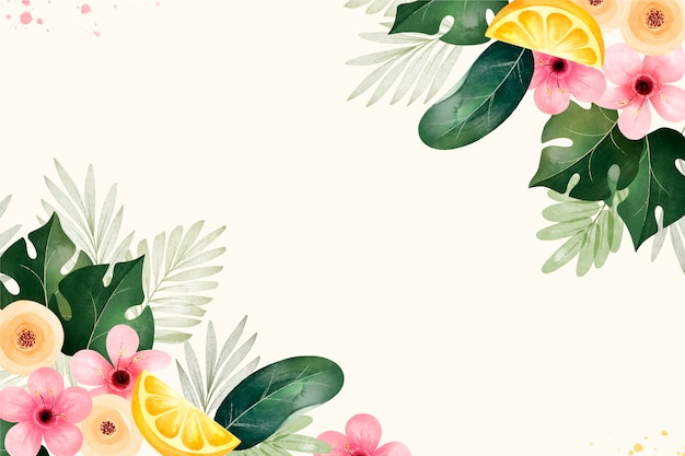 Vector watercolor floral frame design