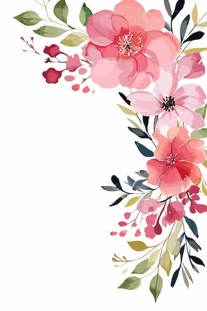 Watercolor floral frame illustration