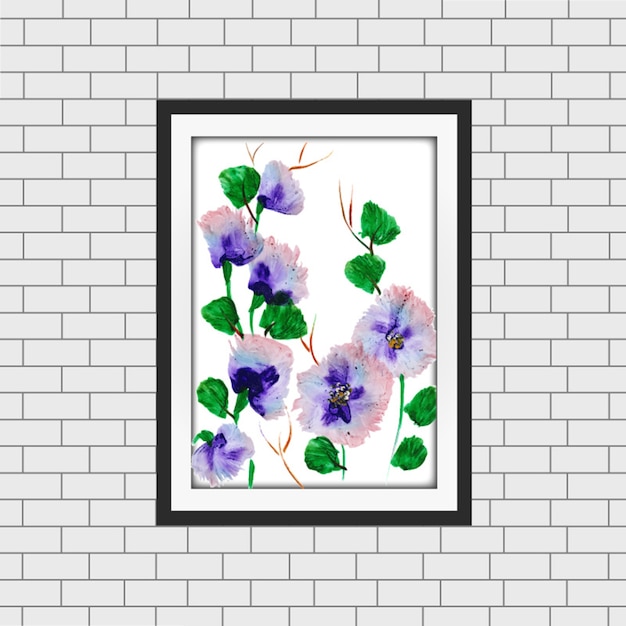 Watercolor Floral Frame Mockup