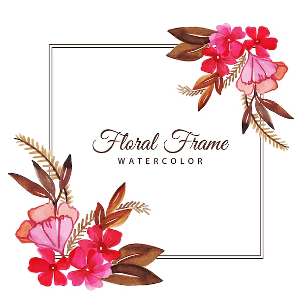 Watercolor Floral Frame Multi-Purpose Background