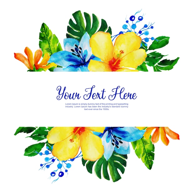 Vector watercolor floral frame multi-purpose background