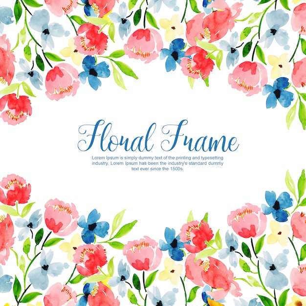 Watercolor floral frame multi-purpose background