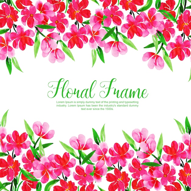 Watercolor floral frame multi-purpose background