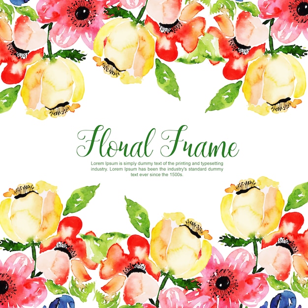 Vector watercolor floral frame multi-purpose background