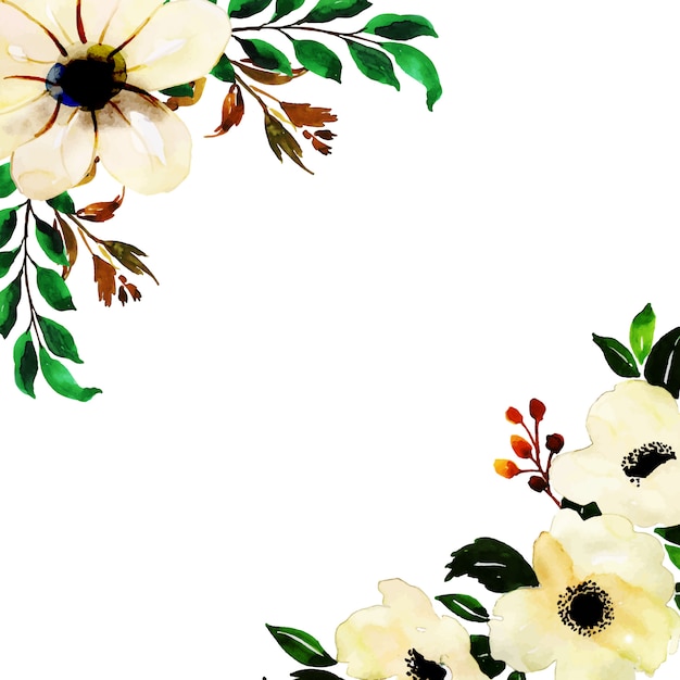 Watercolor Floral Frame Multi-Purpose Background