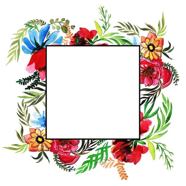 Watercolor floral frame multi-purpose background