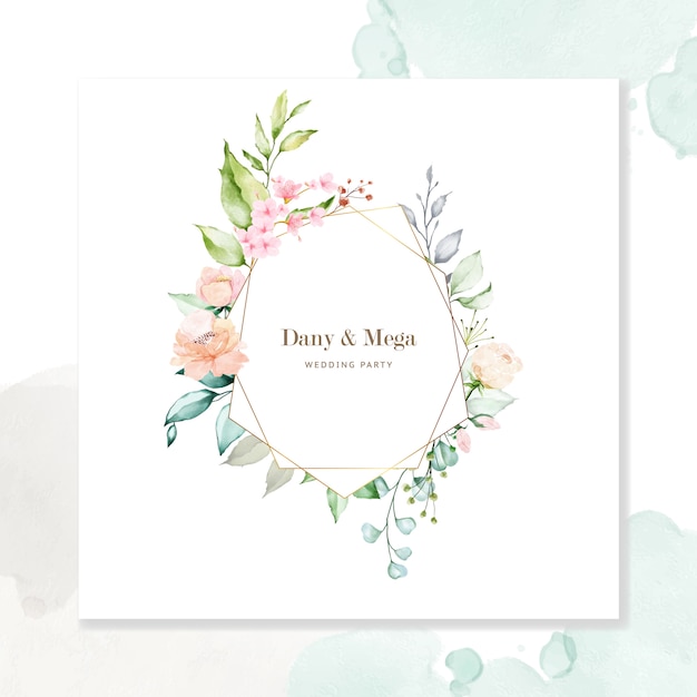 Watercolor floral frame multi-purpose background