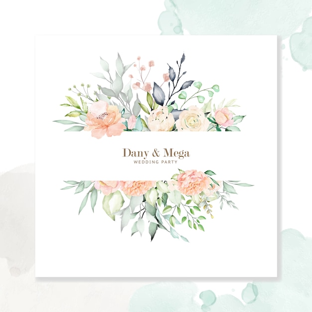 Watercolor Floral Frame Multi-Purpose Background