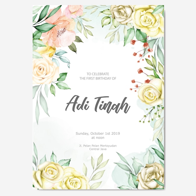 Watercolor floral frame multi purpose background