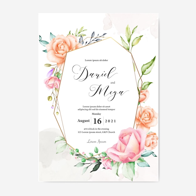 Watercolor floral frame multi purpose background